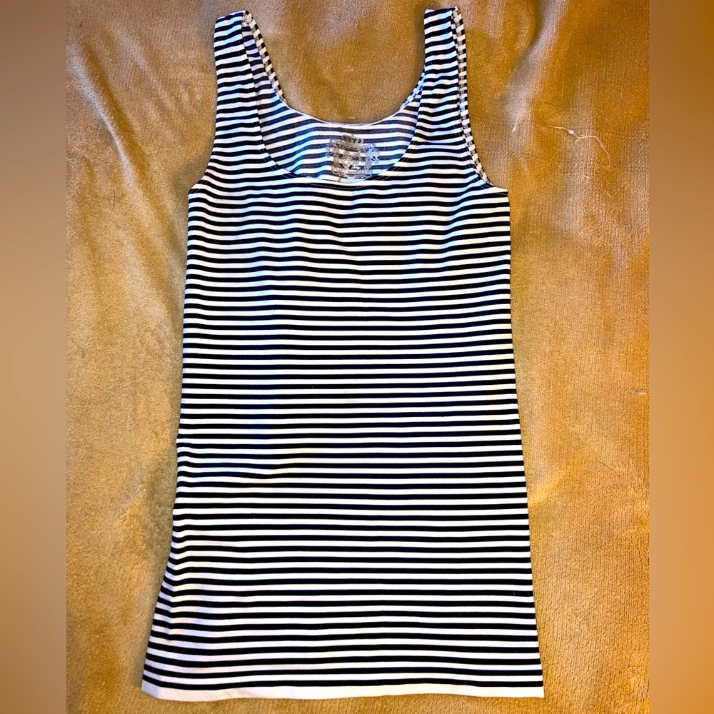 Sugarlips Black and White Striped Tank Top